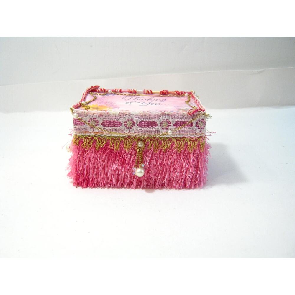 Handcrafted Keepsake Trinket Box for Mementos Desk Items w/ Journal Potpourri - Picture 5 of 10